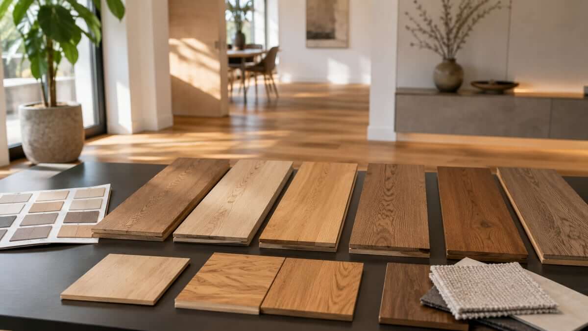 Parkettmuster und Holzoberflächen zur Materialauswahl für moderne Wohnräume