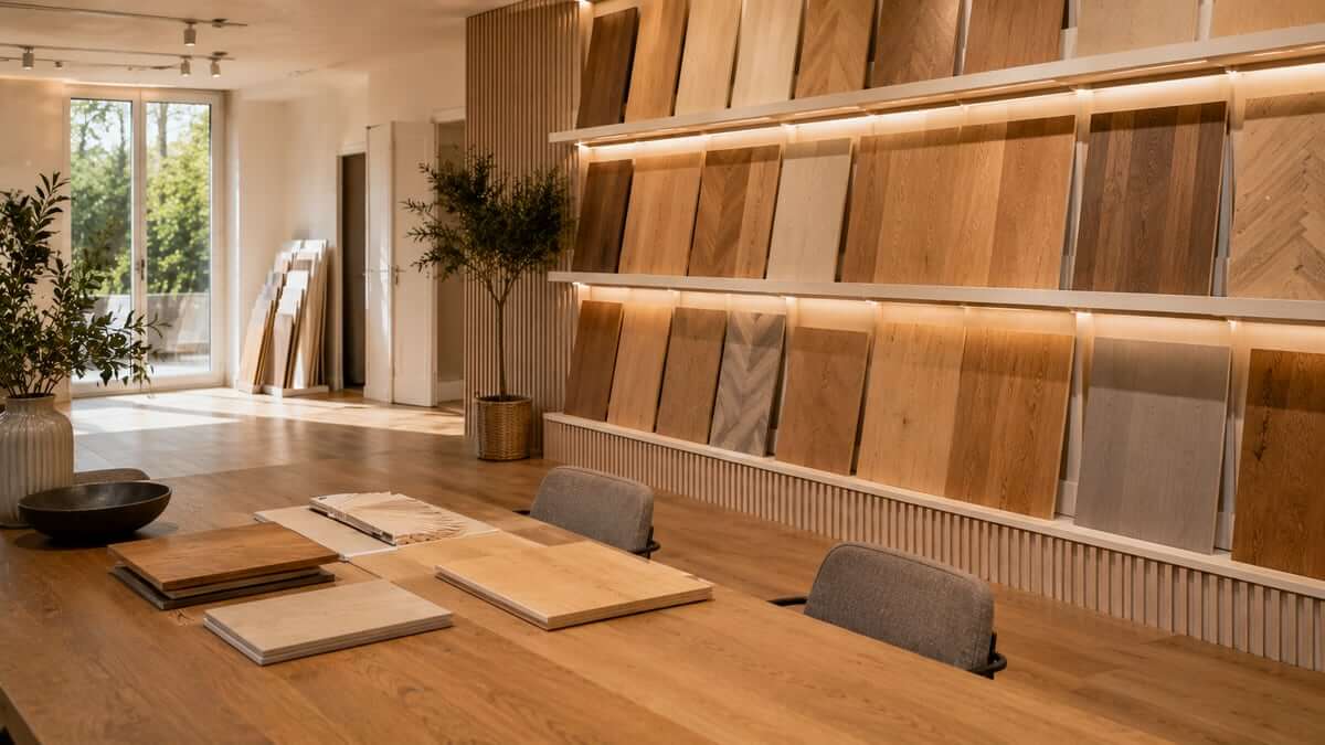 Bemusterung und Materialmuster in der Ausstellung München-Forstenried